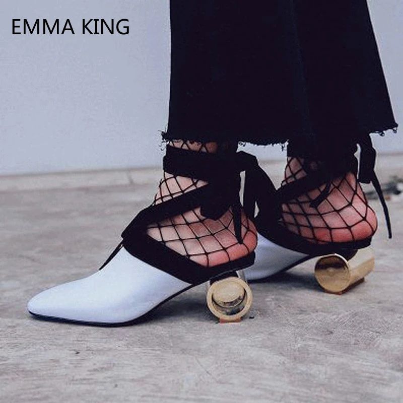 2018 Новая мода Туфли-лодочки Для женщин с лентой высокий каблук Шлёпанцы черный