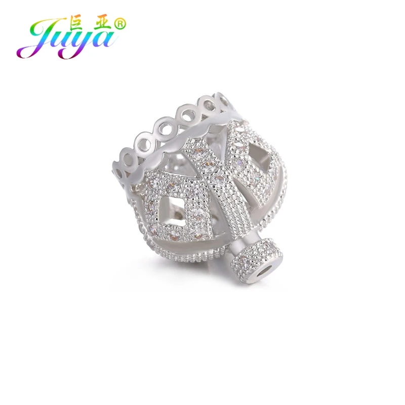 White Gold Juya DIY Ювелирные изделия с кистями фурнитура золото/серебро Корона Бусины шапки аксессуары для женщин кисточки ручной работы серьги ювелирных изделий - Color: White Gold