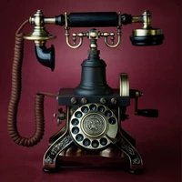 european rotary dial antique vintage household fixed telephone landline high end for business office home