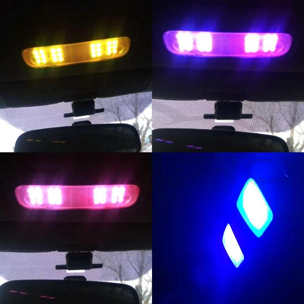 2 шт. RGB DC 12 В c5w 36 мм 5050 6SMD гирлянда купольный светильник авто Led мобильный пульт дистанционного управления авто крыша атмосферные лампы