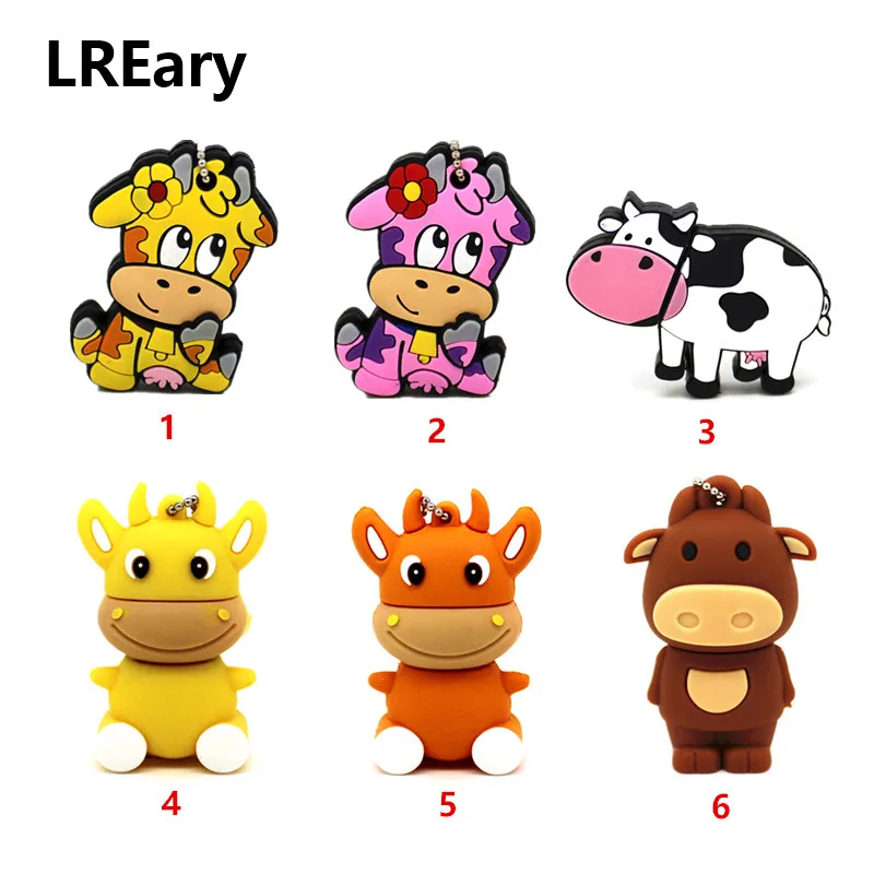 

Lovely animal Cartoon big Bull cow usb 2.0 memory stick 64GB usb flash drive pendrives pen drive 4GB 8GB 16GB 32GB Cute gift