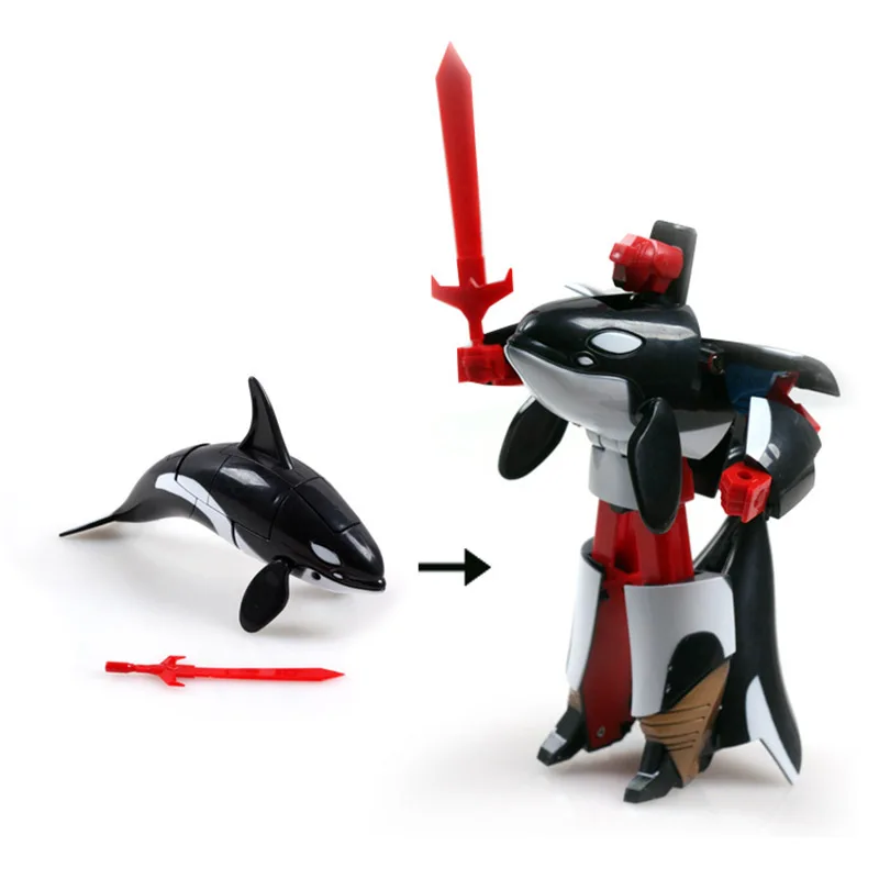 Трансформация Робот Акула Дельфин киты дети строительство blcok мальчиков модель