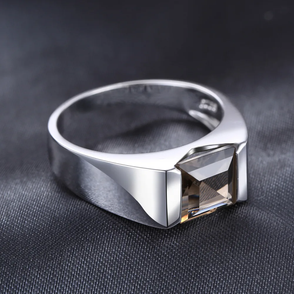 Jewelrypalace 2.3CT дымчатый Quartzs Свадебные Кольца для Для мужчин чистый Твердые 925 Щепка