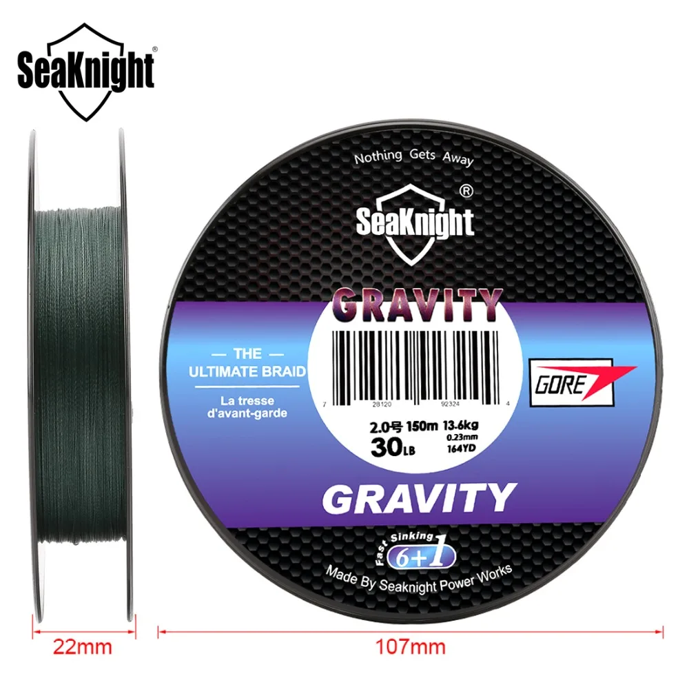 Новинка SeaKnight GRAVITY 7 прядей 150 м флюоровая рыболовная леска 6 + 1 GTX Тонущая плетеная