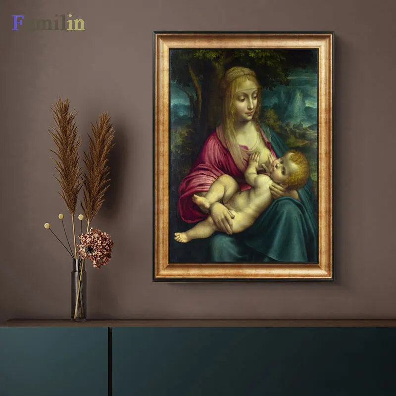 Leonardo Da Vinci-леди с Ermine холст печать постер, классические картины, плакаты на стену для гостиной домашний декор