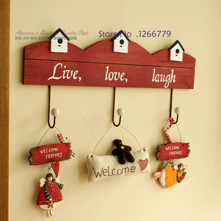 

2016 Large size Rural country style characteristics of coat hooks, clothing store wall coat hook, wooden household ornaments