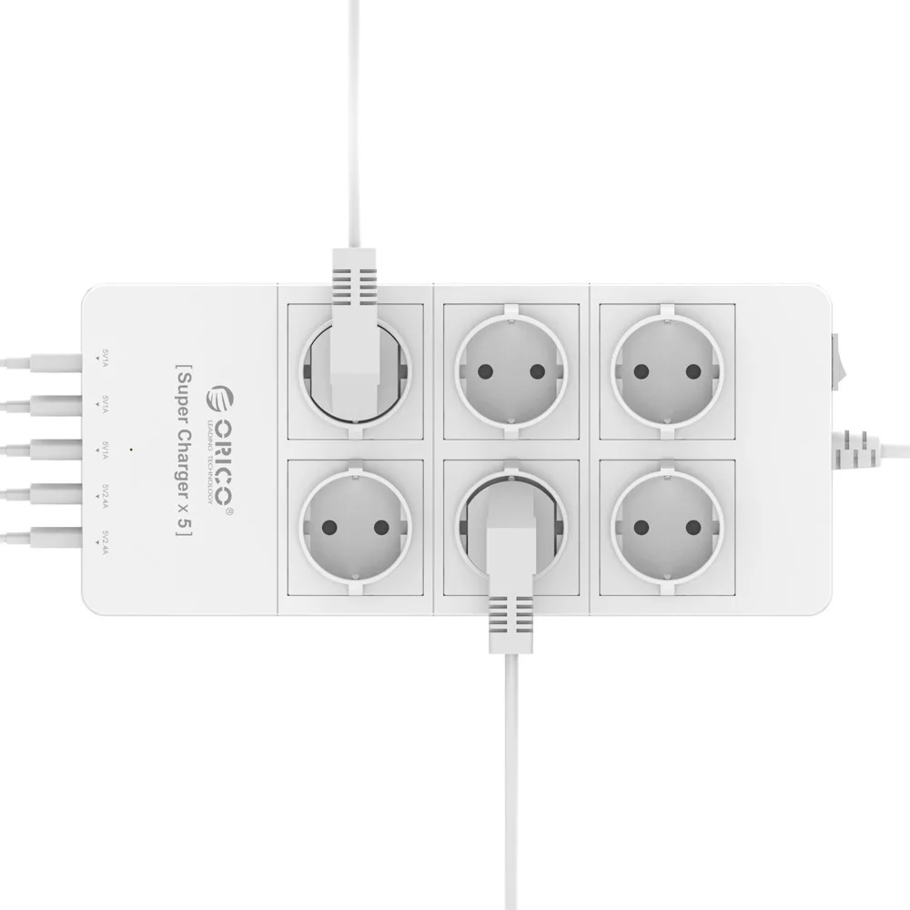 ORICO hpc-6a5u ЕС Plug Фирменная Новинка 6 выход Стабилизатор напряжения Мощность Stirp с