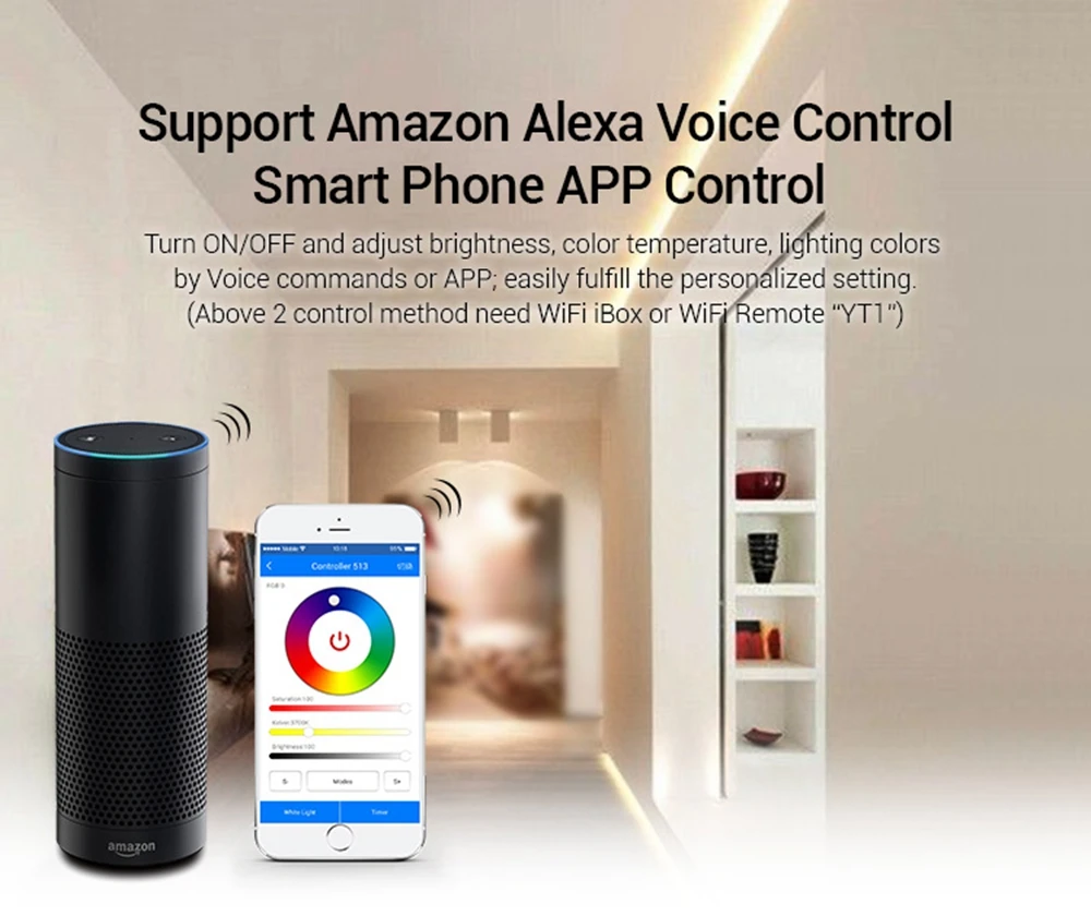MiLight PX1 100 Вт 5 в 1 светодиодный Контролер встроенный источник питания 2,4 г RF/wifi приложение/Alexa Голосовое управление для 24 в RGB RGBW RGB+ CCT светодиодный S