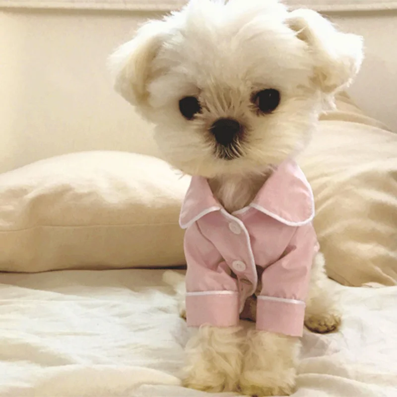 Уютная пижама для собак зимняя стандартная одежда маленьких и средних розовые