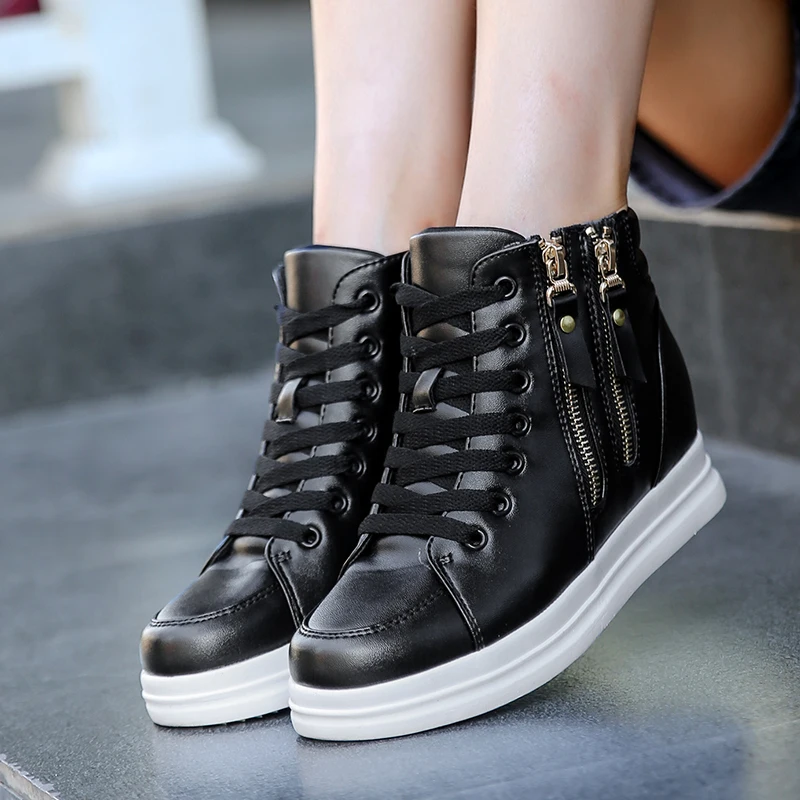 LAASIMI flat platform Shoes Woman Autumn Boot Fashion Increasing Height women Flats Black White Female Sneakers | Обувь