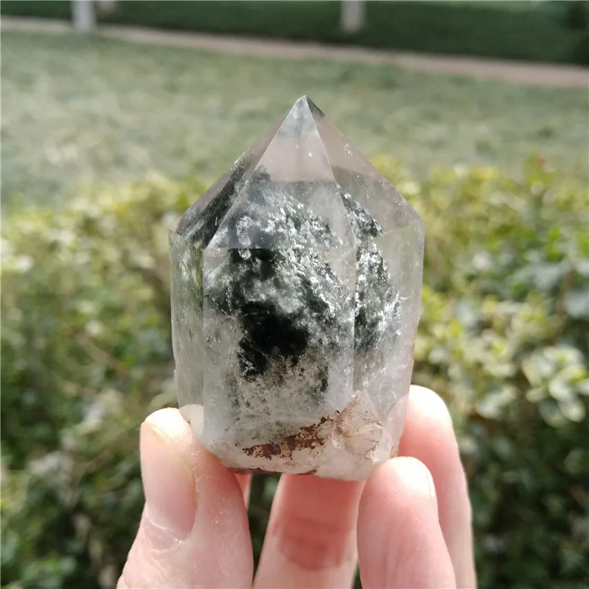 Натуральный Ghost Phantom Quartz кристальная палочка для медитации медитация чакра