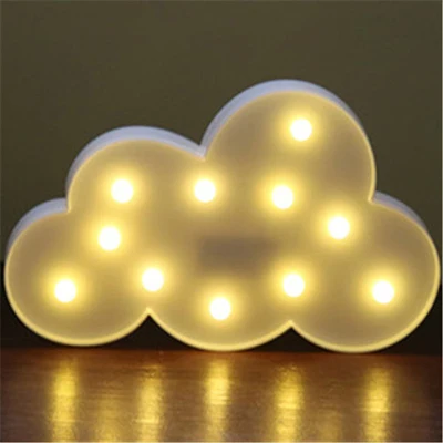 White Cloud Детская лампа, светодиодный ночник, полумесяц, облако, звезда, настольные лампы для вечеринки, дня рождения, спальни, настенные, для детской комнаты, свадебные украшения - Испускаемый цвет: White Cloud