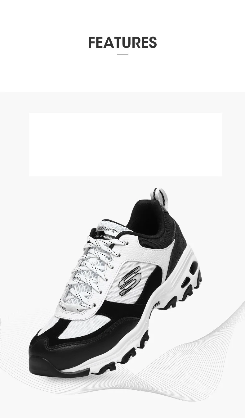 Skechers/женская повседневная обувь; удобные дышащие кроссовки на платформе для папы; черная обувь для отдыха на толстой подошве; женская обувь; 13140-BKW