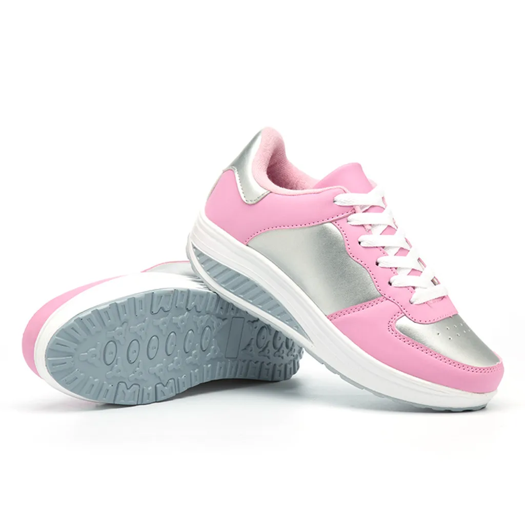 Женские кроссовки, модные, повседневные, на шнуровке, для спорта, для прогулок, для бега, дышащие, Feminino, толстая подошва, обувь# O