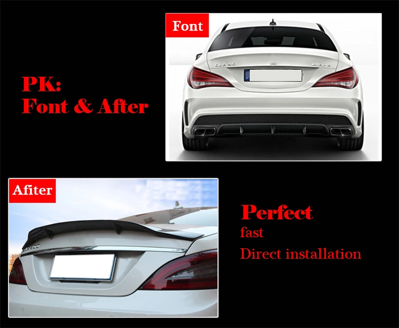 Для Mercedes CLA W117 C117 X117 задний спойлер багажника Big Duckbill крыло Стиль Renntech углеродное