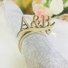 Персонализированные кольца для свадебных салфеток, акриловое кольцо для салфеток с инициалами