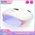 Сушилка для ногтей SUNUV SUN4S, гибридная УФ светодиодный ная лампа для сушки ногтей, лампа для гель-лака с умным датчиком, ЖК-дисплей, маникюрный дизайн ногтей, розовый цвет для салона