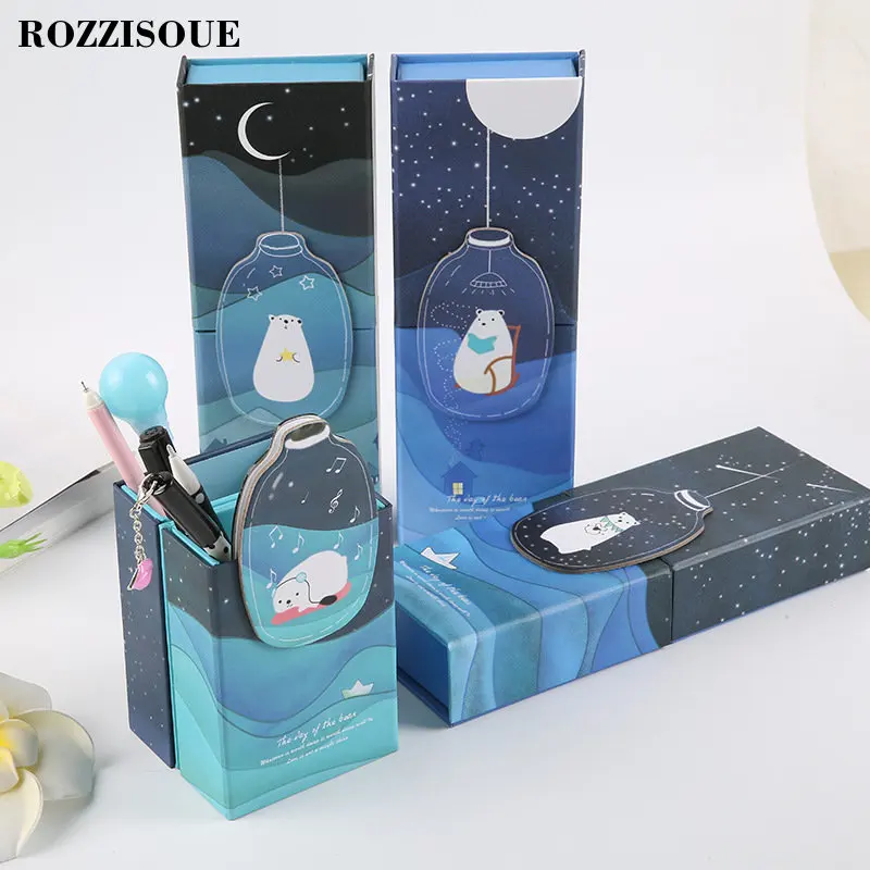 С рисунком милого медведя в Корейском стиле Kawaii Многофункциональный Карандаш чехол s школьный Карандаш Чехол складывающаяся ручка коробка Карандаш Чехол Канцелярские сумка, школьные принадлежности