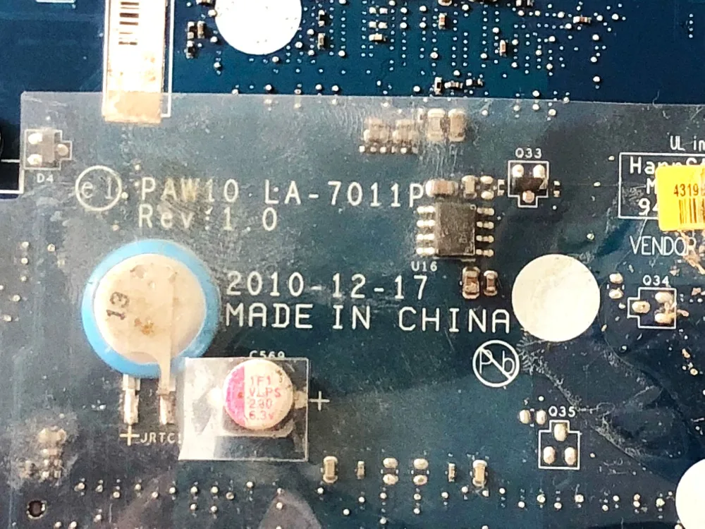 Оригинальный Для Lenovo G460E Материнская плата ноутбука GM45 PAW10 LA-7011P испытанное