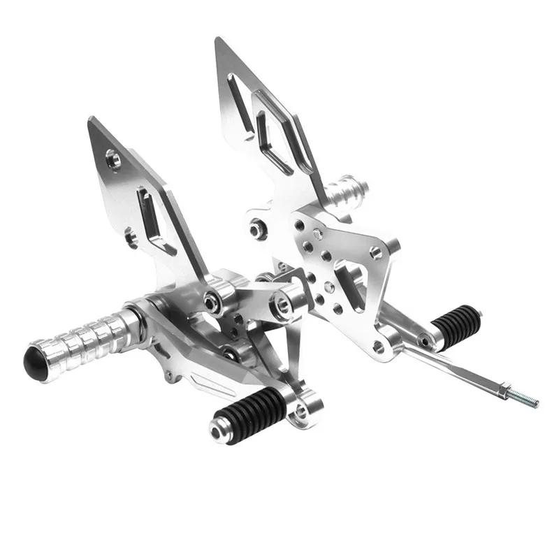 Silver CARPRIE педали 2 шт ЧПУ Алюминий Регулируемый Rider сзади комплекты Rearset Подножка для Yamaha YZF R3 R25 мотоциклетные скамеечка для ног m9 - Цвет: Silver