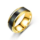Модное интеллектуальное кольцо с термометром, измерение температуры, простые креативные кольца из нержавеющей стали для пары, свадебные ювелирные изделия