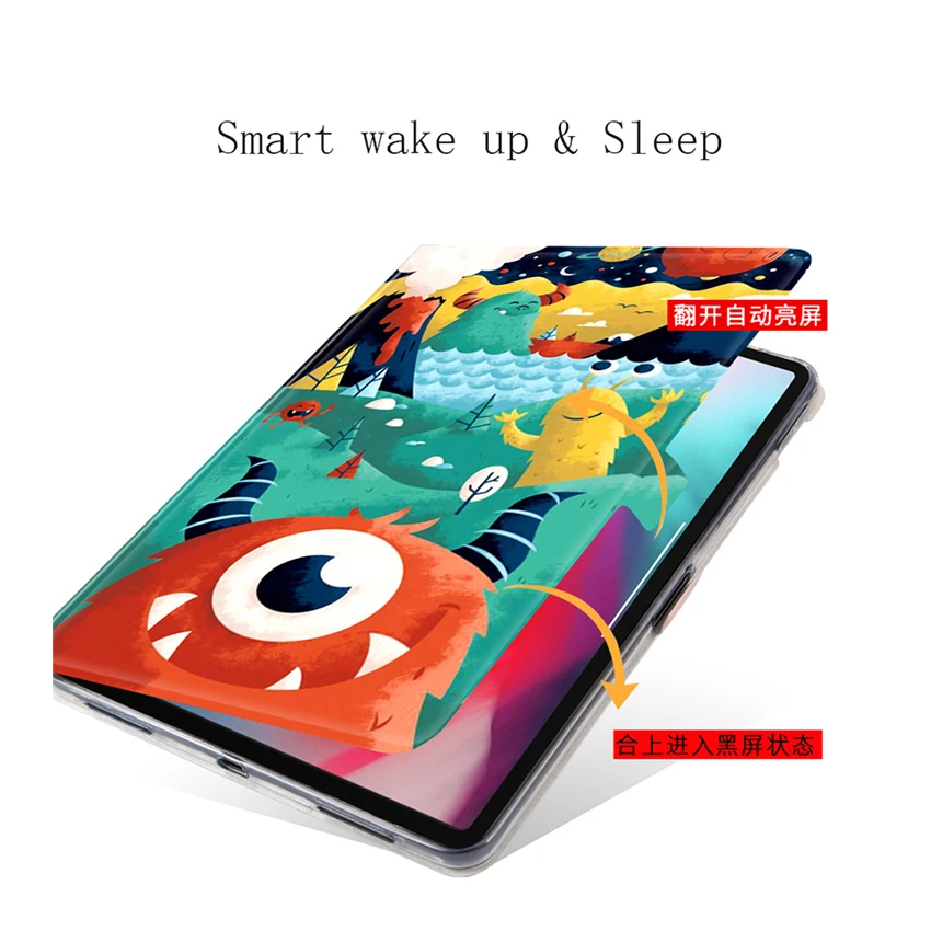 Чехол для iPad Pro 11 Smart Tablet Fundas из искусственной кожи с красочным принтом, тонкая защитная подставка для iPad pro 11