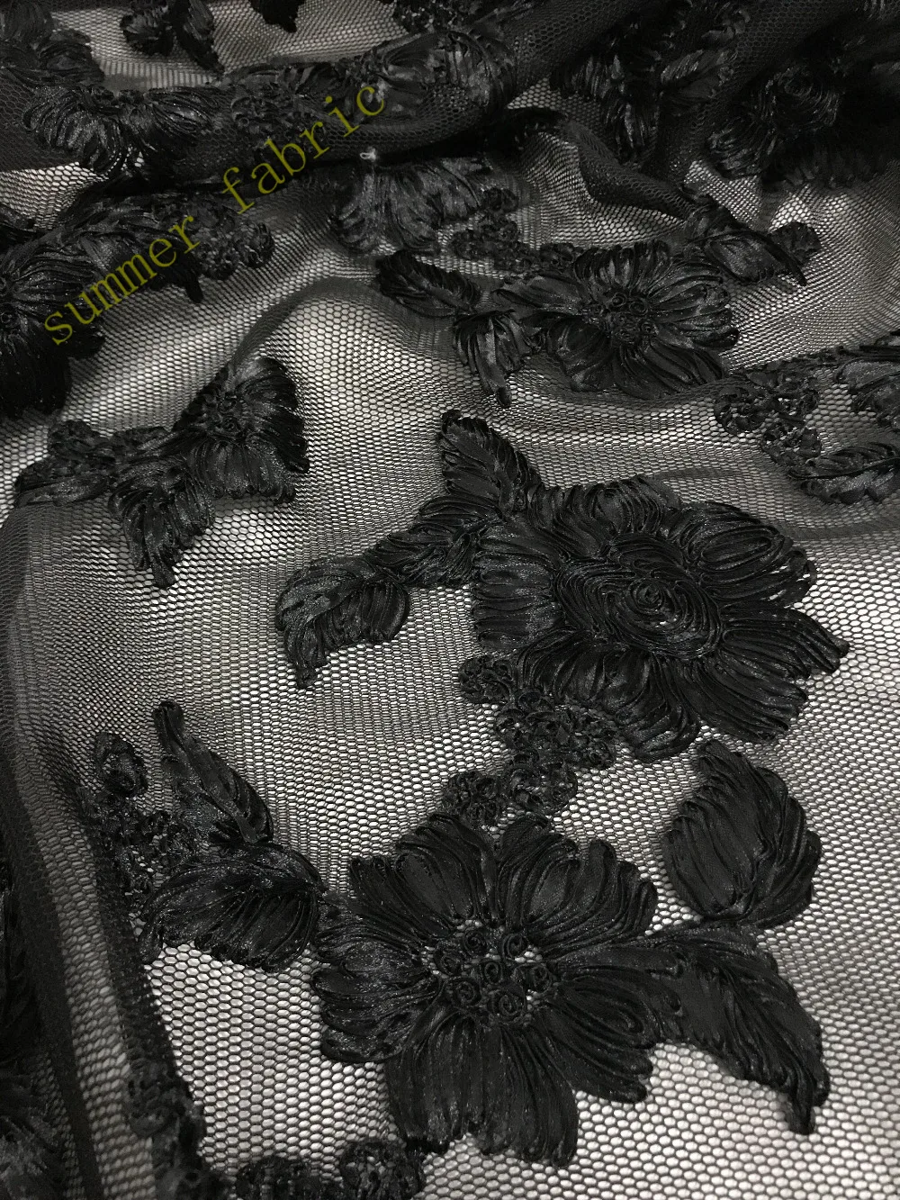 Высококачественная французская кружевная ткань высокого качества черная