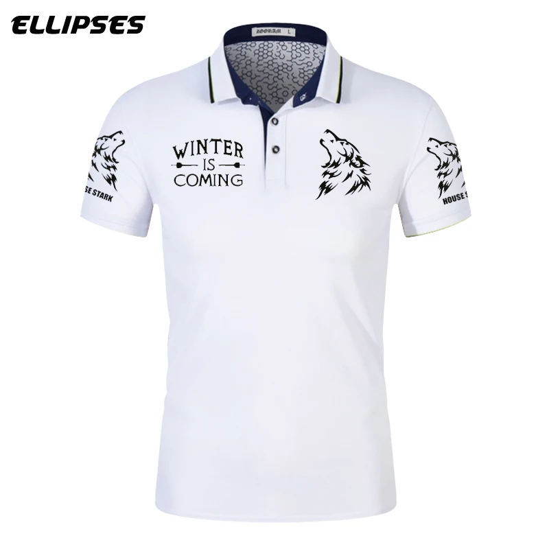 Игра престолов дом Старк Поло рубашка мужская летняя поло короткий рукав хлопок