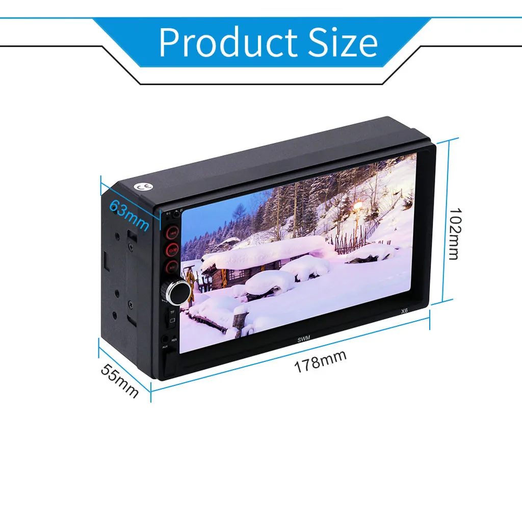MUQGEW X6 7 дюймов 2Din автомобильный MP5 плеер HD стерео 12 в FM Радио экран MP3 USB2.0 Handfree FM аудио стерео#706G40