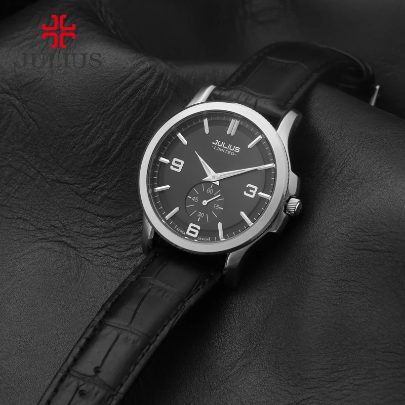 

JULIUS Logo Classic Business Watch For Men Elegant Limited Edition Designer Whatch Top Brand Luxury Male Clock Leather JAL-038