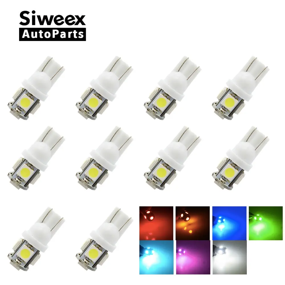 10 шт. T10 W5W 194 168 2825 клин 5 SMD 5050 Сменные габаритные огни сигнальные лампы для