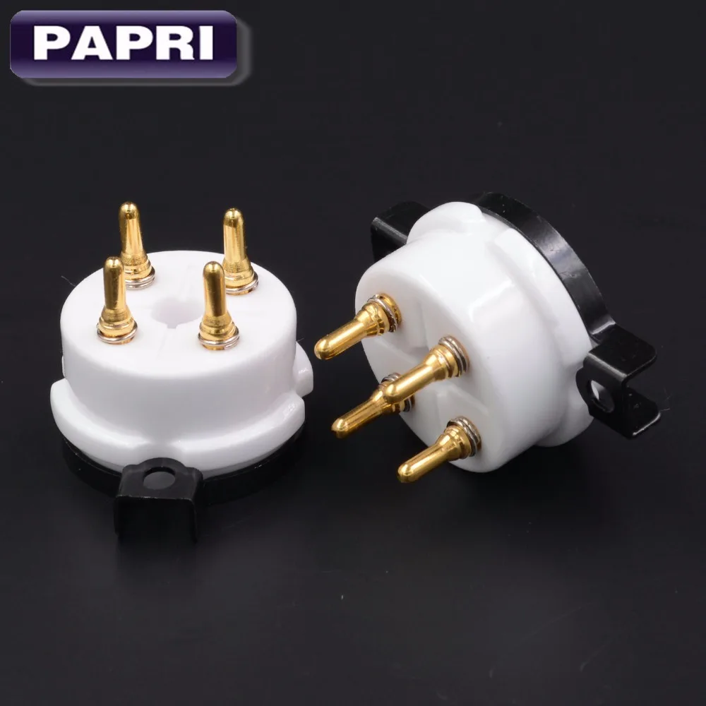 

10PCS High Quality Ceramic U4A Gold Plated 4Pin Tube Socket For Audio HIFI Amplifier 300B 2A3 811 572B 5U4G 6B4G 274 866 PX4