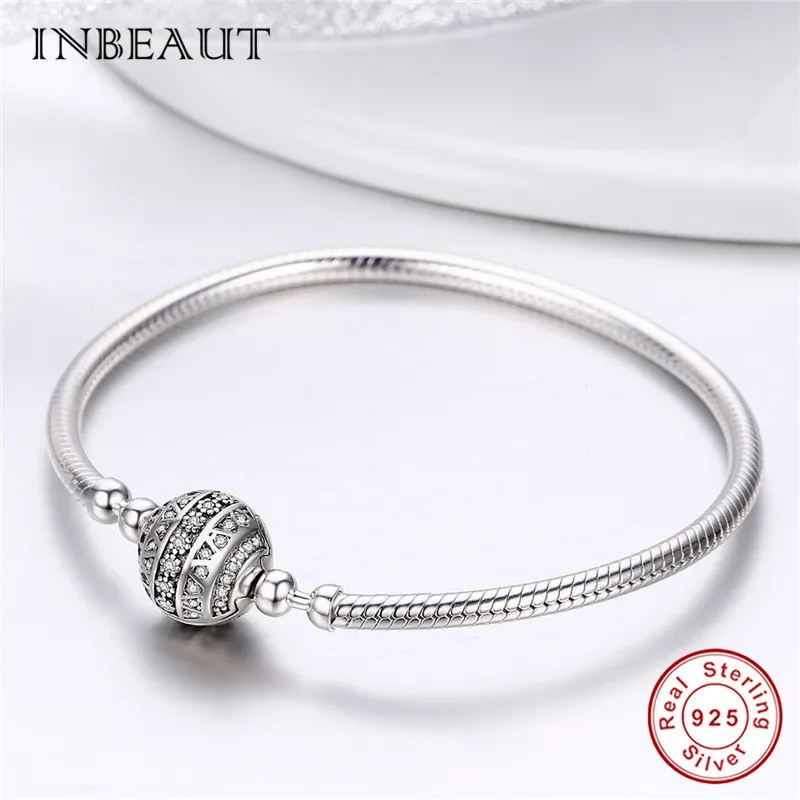 Женский Круглый браслет INBEAUT вечерние ювелирные украшения из 100% стерлингового
