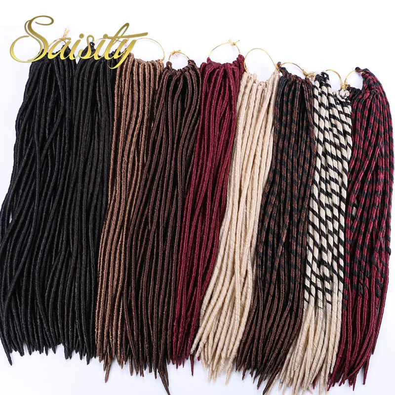 Saisity искусственные локоны в стиле Crochet волос Синтетический волос дреды Джамбо, коса, заплетённые волосы 1" 18" 24 корня/пакет HAVANA mambo