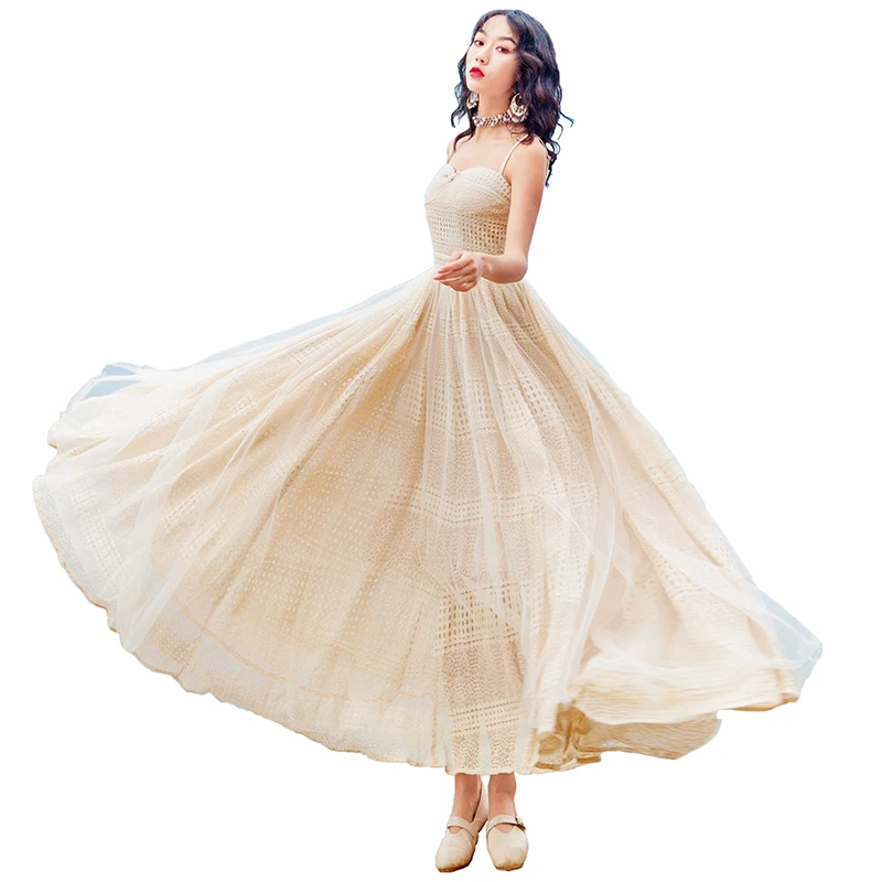 Женское длинное платье YOSIMI винтажное кружевное без рукавов длиной до щиколотки