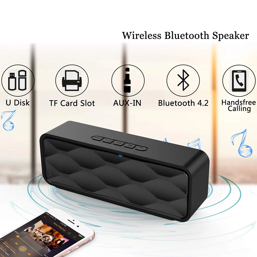 SC211 Bluetooth Динамик Портативный Беспроводной громкий с микрофоном музыкальная
