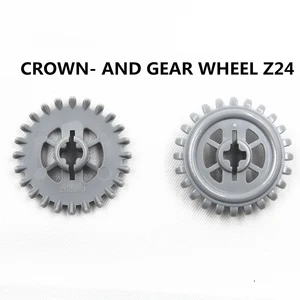 Самоблокирующиеся кирпичи для игрушек, технические детали CROWN- AND GEAR WHEEL Z24, 20 шт., совместимые с Lego