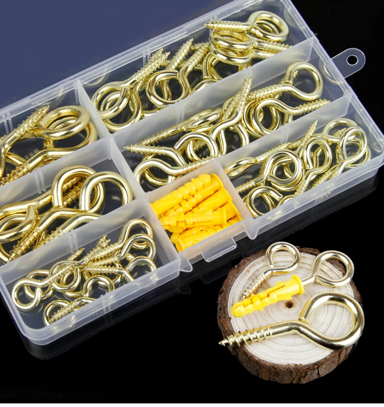 

74 шт. M4 50 мм болт с резьбой из цинкового сплава с закручивающимся кольцом, крючок для фоторамки, инструмент для освещения шкафа, лампы для рас...