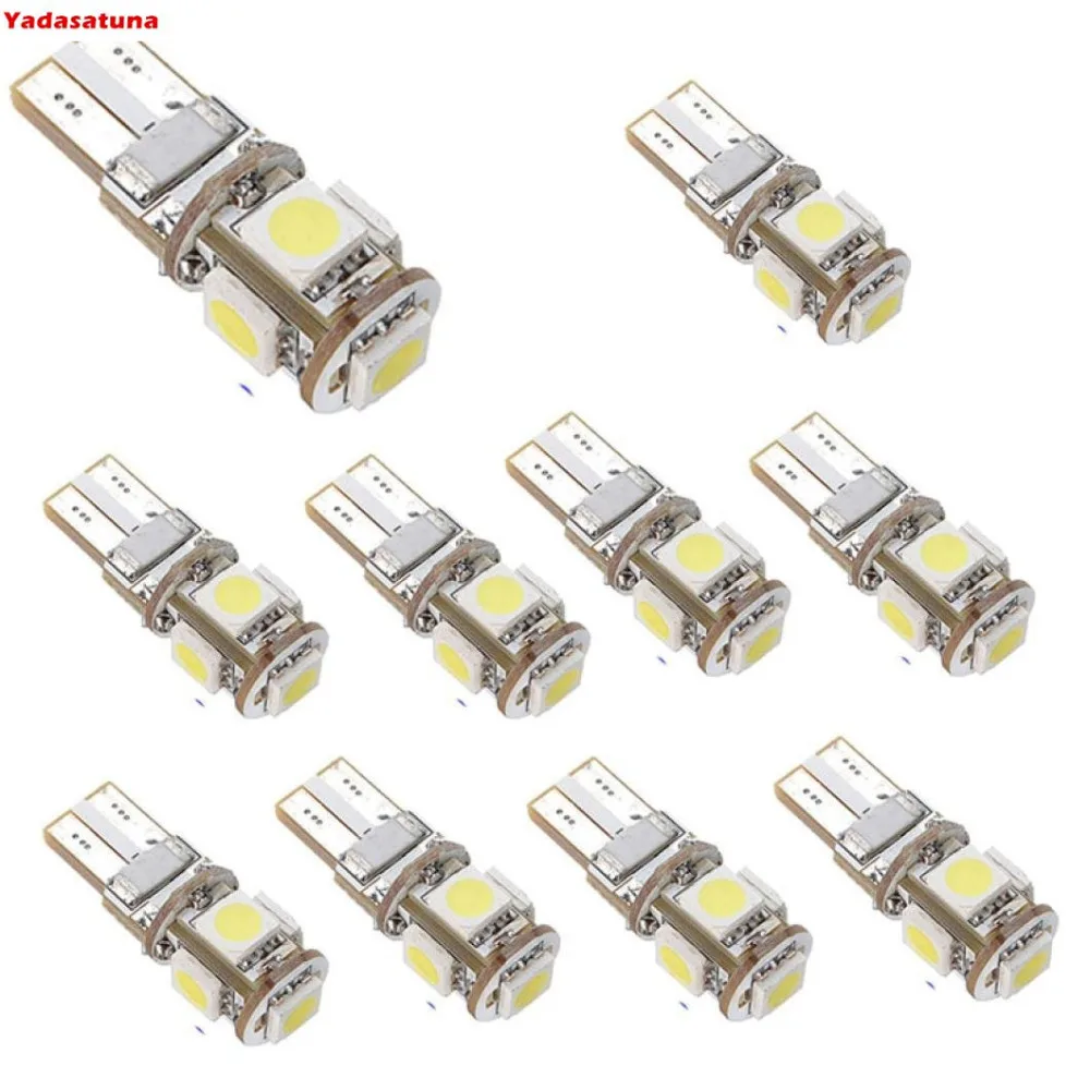 10 штук автомобильная лампа Pingo W5W 194 T10 5 Led Branca Cambus подавитель W5w 6000k|Сигнальная