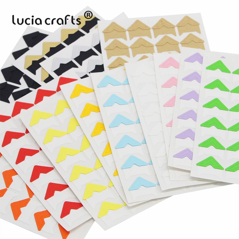 Lucia crafts(1 лист = 24 шт Угловые наклейки) Бумага для скрапбукинга DIY свадебный фотоальбом рамка Декоративные наклейки I0509