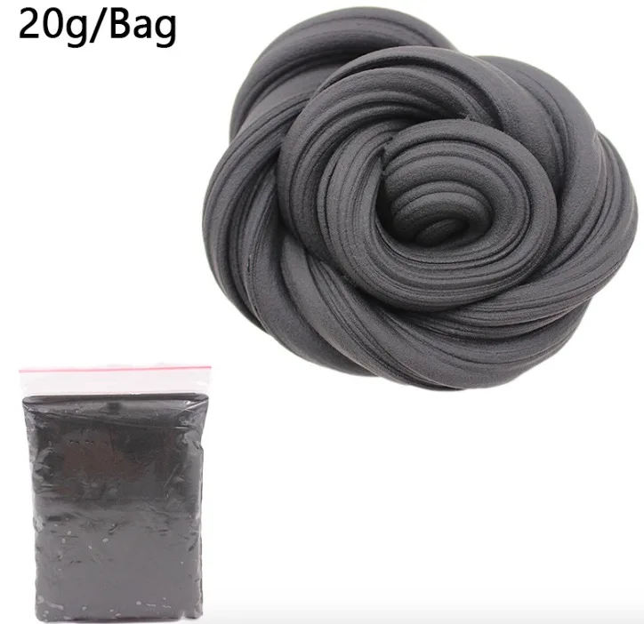 black Красочная пушистая слизь, Ароматизированная, для снятия стресса, без боры, детская игрушка, антистресс, слизь, хлопок, глина для удаления грязи, игрушка, пластилин - Цвет: black