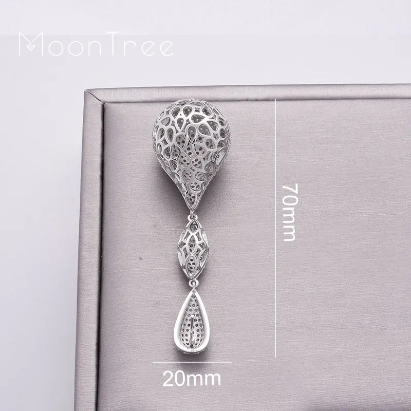 Женские медные серьги MoonTree роскошные крупные 65 мм с твердым шариком полностью