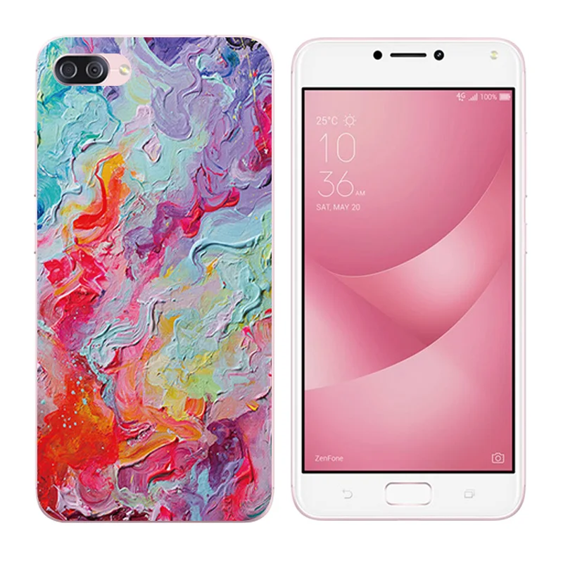 Silicone Cases For Asus Zenfone 4 Max ZC520KL 5.2&quot DIY Soft TPU Back Cover Billow Printing |