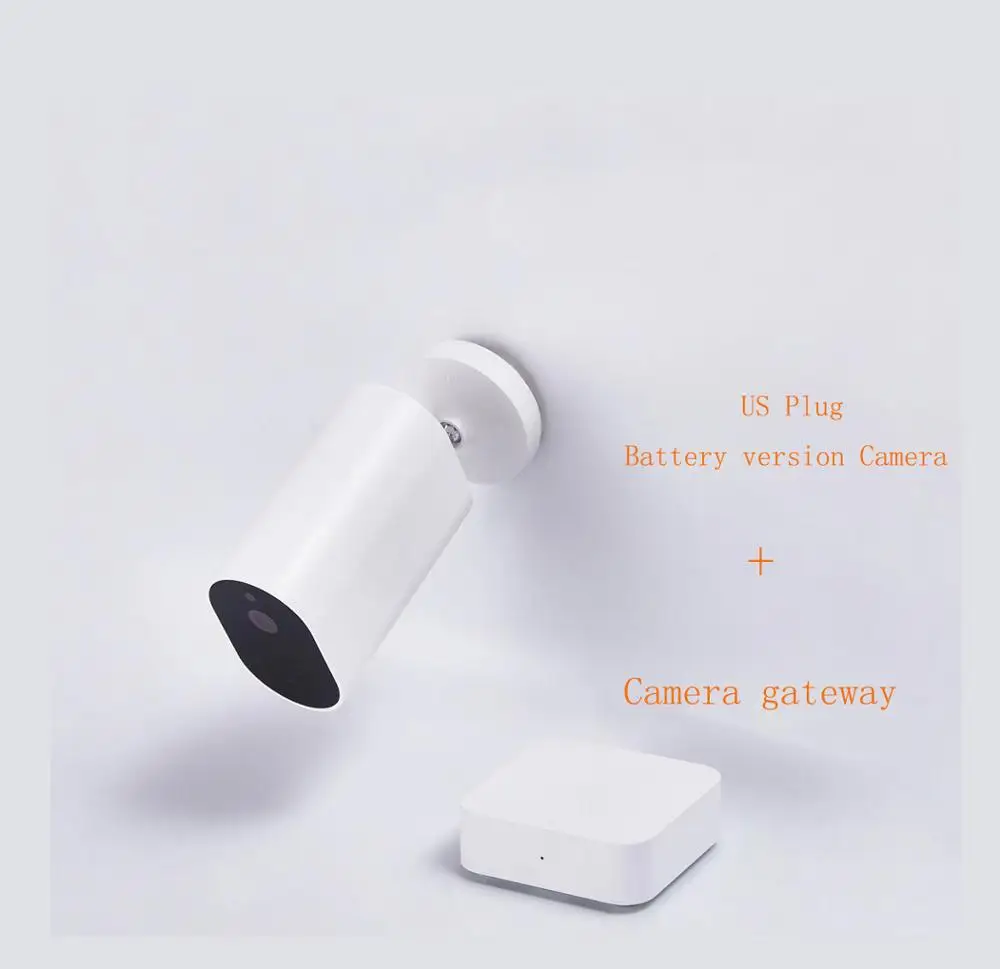camera us plug Xiao mi умная камера 1080P с батарейным шлюзом 120 градусов IP 65 Водонепроницаемая AI Humanoid Обнаружение работа с mi home APP - Цветной: camera us plug