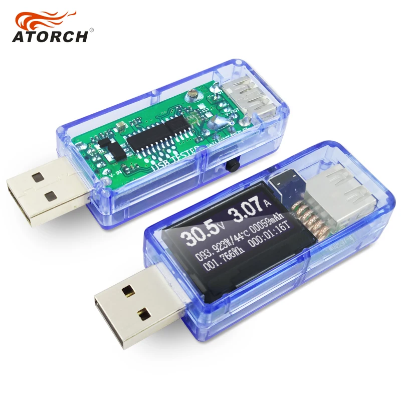 ATORCH тестер USB+ нагрузка постоянного тока цифровой вольтметр amperimetro зарядного устройства power bank charger, Индикатор автомобиля напряжение переменного тока измеритель