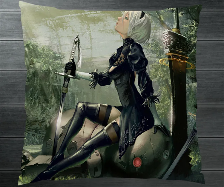 Мультяшный двухсторонний чехол NieR Automata YoRHa 2B 9S 40x40 см|Костюмы аниме| |