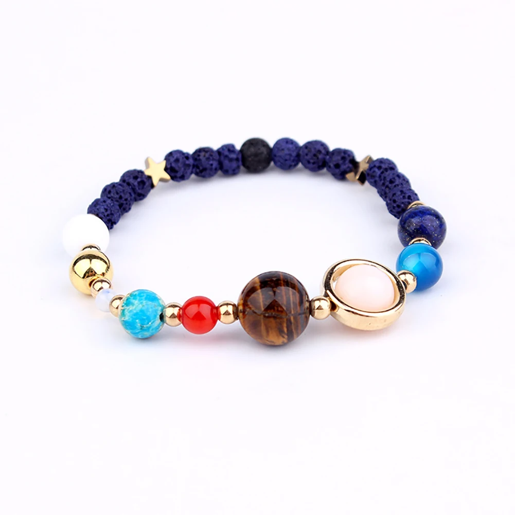 Уникальный звезда планета Galaxy Натуральный камень браслет из бисера Для женщин