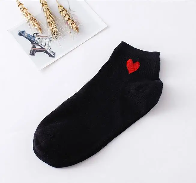 3 пара/лот женские носки из 100% хлопка с сердечками повседневные короткие милые