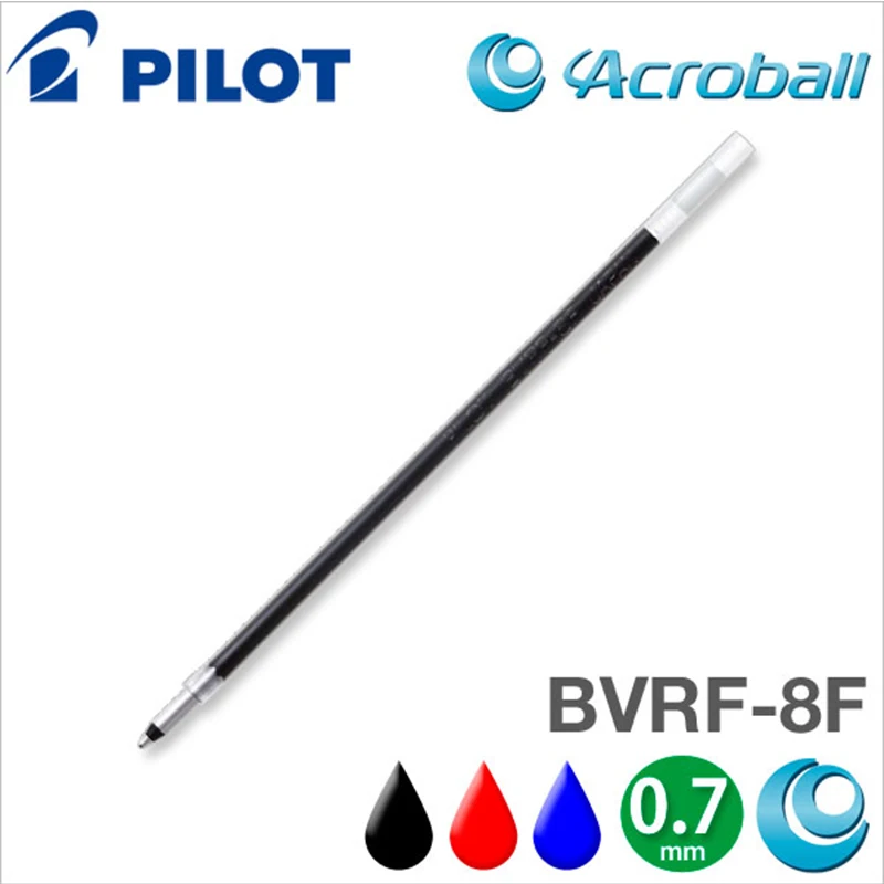 Pilot BVRF-8F 6pcs/lot Acro Ink Ballpoint Multi Pen Refill - 0.7 mm - Black/Blue/Red/Green For Dr. Grip