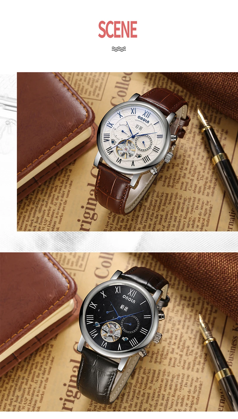watch men onora commercial leisure steel hollow men's watch men's automatic mechanical waterproof watch часы мужские
